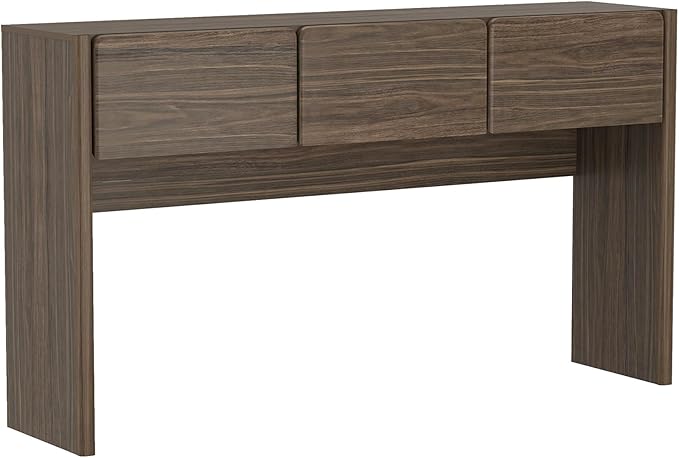 Manhattan Comfort Linda Modern Console Table with 3 Storage Drawers – 60" Narrow Entryway Stand for Living Room, Hallway, or Dining Room – Wood Grain Accent Furniture, Walnut Brown