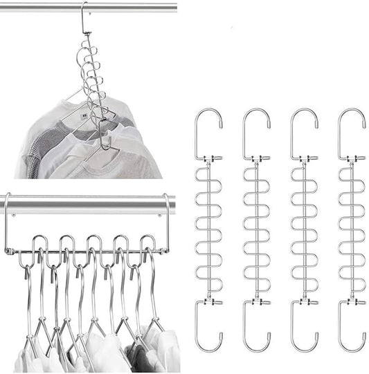 Meetu Space Saving Hangers Magic Cloth Hanger Metal Closet Organizer (Pack of 12)