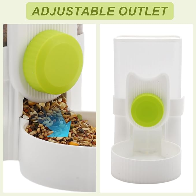 Rabbit Hay Feeder, 35oz Large Capacity, Hanging Automatic Food Dispenser, for Small Animals Guinea Pig Ferret Cage Accessories, Green