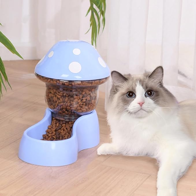 Automatic Pet Feeder with Mushroom Shape for Cats Dogs 2025 Easy Clean Refill Dual Food Water Dispenser