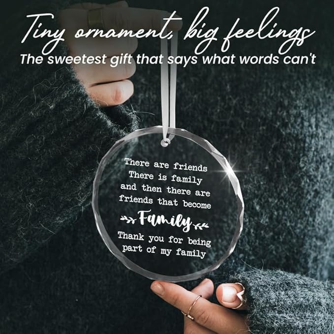 Christmas Friend Gifts for Women Men - Glass Christmas Ornaments for Tree Decorations - Friends Birthday Gifts for Women BFF Bestie, Unique Stocking Stuffers Gift Ideas for Xmas Decorations