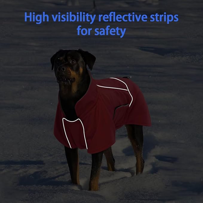 MIGOHI Dog Jacket,3XL Dog Coat Winter,Reflective Fleece Jacket Vest for Large Dogs,Adjustable Winter Coats for Dogs,Pet Coat for Chilly Cold Weather,German Shepherd,Red