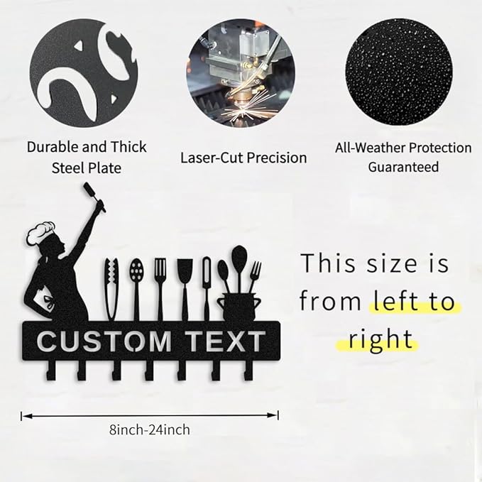 Custom Key Holder for Wall with Name,Personalized Metal House Key Hanger,Wall Mounted Key Hooks,Home Decor,Mother's Day Gifts Style 3