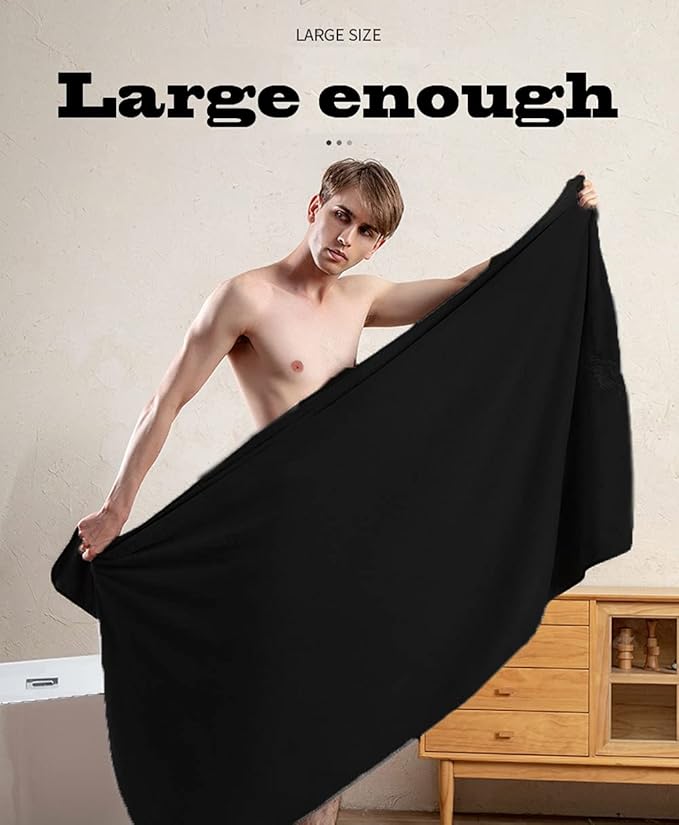MYLSMPLE Luxury Microfiber Extra Large Bath Towel Beach Bath Sheet Fast Drying Towel Soft Absorbent Hotel Towel(36 Inch X 72 Inch, Black)