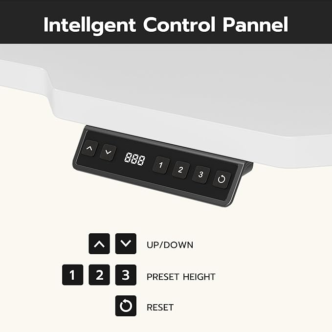 71" Reversible L-Shaped Electric Standing Desk Adjustable Height Gaming Stand Up Corner Desk Sit Stand Home Office Computer Desk with Splice Board, White