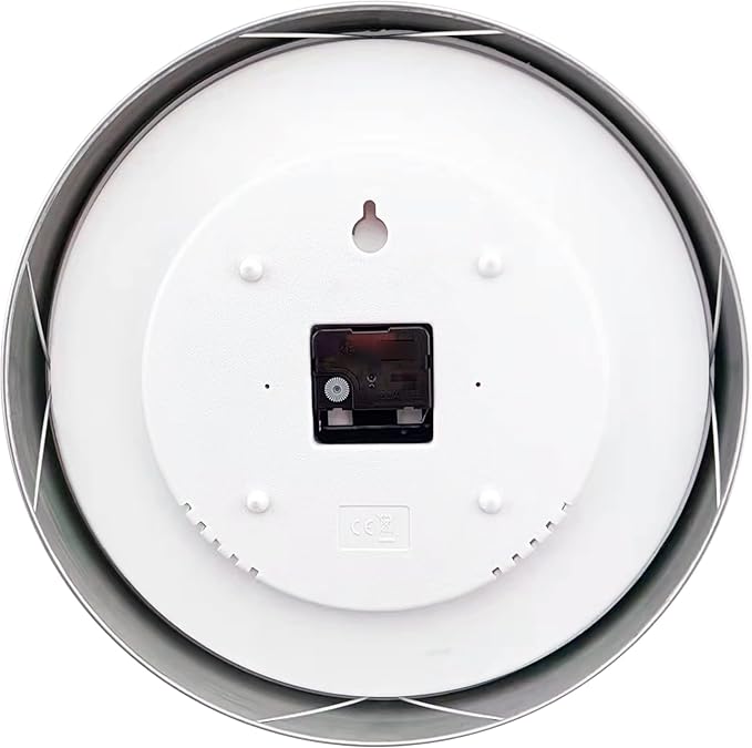 HITO 14" Silent Wall Clock Battery Operated Non Ticking Sweep Movement Glass Cover Silver Aluminum Frame, for Kitchen, Bedroom, Home Office, Living Room Decor