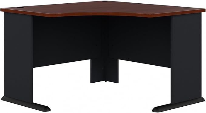 Bush Business Furniture Series A 48W Corner Desk in Hansen Cherry and Galaxy, Small Computer Table for Home or Professional Office