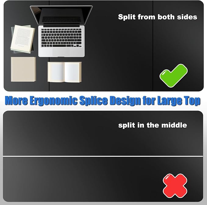 Standing Desk with Splice Board Adjustable Height- 63 inch Mobile Stand up Desk with Wheels, Portable Sit Stand Desks Electric with Lockable Casters