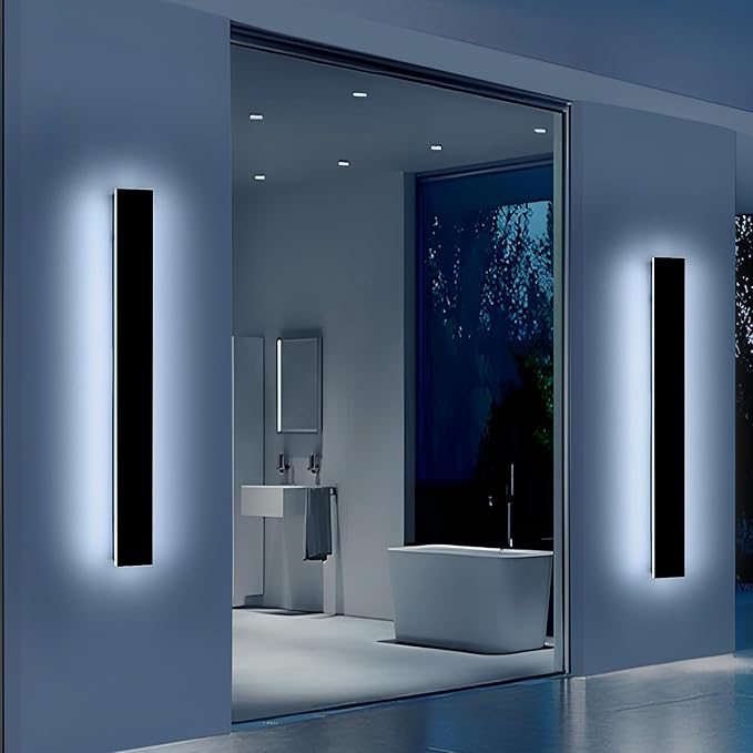 2 Pack 39.3inch Exterior Wall Light Fixture, Long Outdoor Modern Led Wall Lights, 6000K Cold White, 36W, IP65 Waterproof Linear Outside Porch Lighting for House, Garage, Fence, Garden