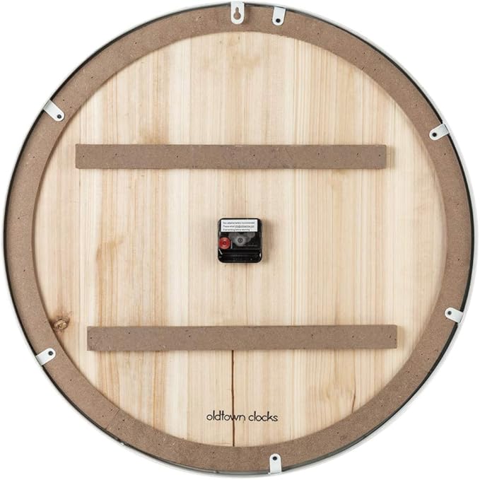 24" Coastal Wall Clock - Metal & Solid Wood Noiseless Weathered Beach Blue Wall Clock (Coastal Blue, 24-inch)