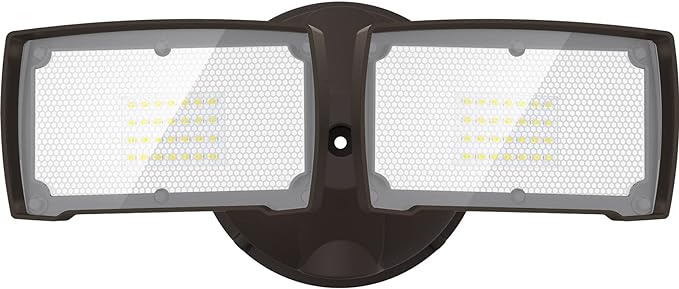 LEPOWER 3000LM LED Flood Light Outdoor, Switch Controlled LED Security Light, 28W Exterior Lights with 2 Adjustable Heads, 5500K, IP65 Waterproof for Garage, Yard, Patio Brown