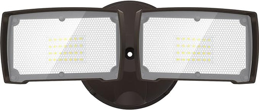 LEPOWER 3000LM LED Flood Light Outdoor, Switch Controlled LED Security Light, 28W Exterior Lights with 2 Adjustable Heads, 5500K, IP65 Waterproof for Garage, Yard, Patio Brown