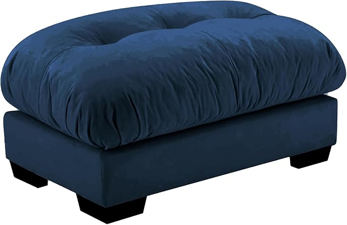 Blue Ottoman for Modular Sectional Sofa, Single Sofa, Ottoman Seat for Convertible Sectional, Velvet Sofa Couch for Living Room, Bedroom, Apartment