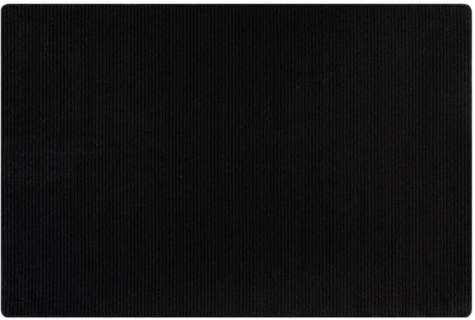 Non Slip Black Solid Rubber Back Thing Door Mat for Entryway 2x3 for Kitchen, Rug for Bathroom, Stain Resistant Easy Cleaning Non Shedding Carpet Black 2 x 3