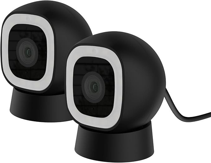 Luna 2K AI Wired Cameras for Home Security Outdoor/Indoor, Wi-Fi 6, Smart Motion Alerts, Color Night Vision, Spotlight/Siren, Magnetic Mount, Cloud & CVR Storage, 2-Way Audio (2-Pack, Black)