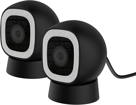 Luna 2K AI Wired Cameras for Home Security Outdoor/Indoor, Wi-Fi 6, Smart Motion Alerts, Color Night Vision, Spotlight/Siren, Magnetic Mount, Cloud & CVR Storage, 2-Way Audio (2-Pack, Black)