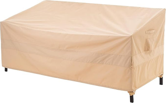 WJ-X3 2-Seater Loveseat Cover, Waterproof, UV-Resistant & Windproof, 58" x 40" x 35", Beige