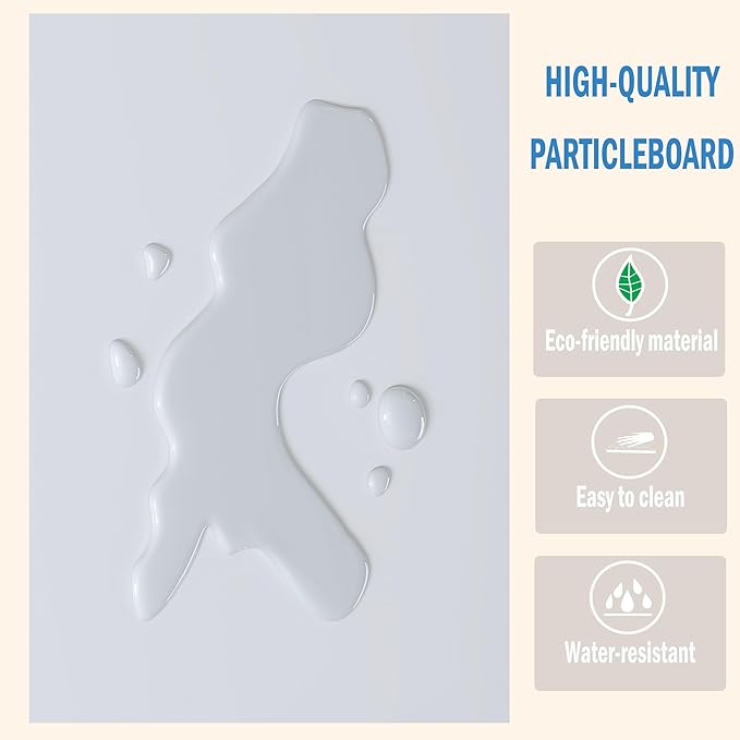 Narrow End Table, Large Sofa Side Table, Farmhouse Nightstand with Storage Shelve, Slim Bedside Table for Living, Room Bedroom, Lounge White MLBZ17W