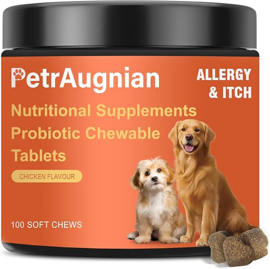 Allergy & Itch Relief for Dogs | Allergy, Itchy Skin & Immune Support with Salmon Oil, Quercetin, Colostrum and Probiotics -Nutritional Supplements 200 Soft Chews
