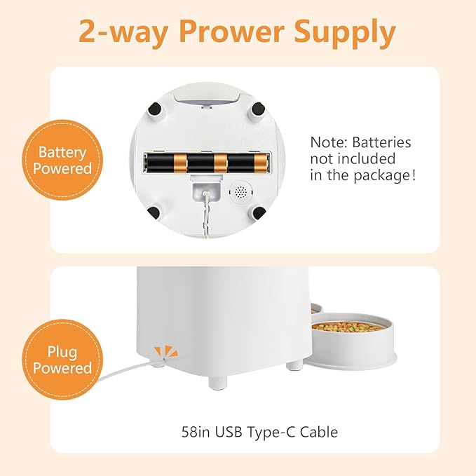 Automatic Cat Feeder with Camera, 5G WiFi Pet Feeder with APP Control & Dual Power Supply 1080P HD Video with Night Vision for Cat & Dog (Video)