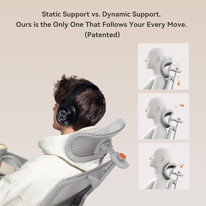 Newtral Ergonomic Office Chair - Home Office Desk Chair with Footrest, with Auto-Following Lumbar Support, 4D Armrest, Adjustable Seat Depth & Height