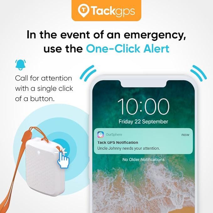 Tack GPS [Lowest Monthly fee| 30 Days Battery Life| FCC Certified] -Child, Kids, Pet, Dog, Cat, Elderly, Alzheimer, Car, Vehicle, Bike, Personal Tracking Device. GPS +WiFi +Cellular