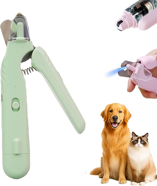 PupNourish Nail Trimmer, The SafeTrim by PupNourish, Pup Nourish Nail Clippers, 2 in 1 Nail Clipper and Grinder with Built-in LED Light,Splash Guard,Pet-Friendly Design,for Dog and Cat (Green)