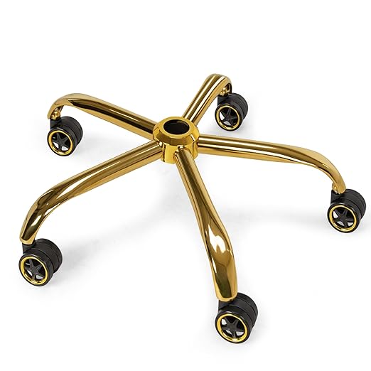 Frassie Office Chair Base Replacement with Wheels, Heavy Duty 2500LBS Metal Stool Chair Base, 28 inch Desk Chair Base Replacement Part (Gold)