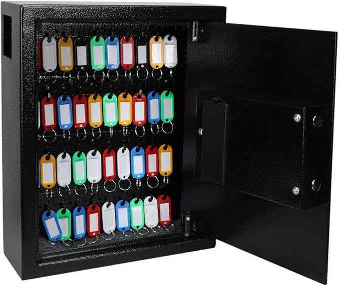 KYODOLED Electronic 40 Keys Cabinet Wall Mount, Digital Key Safe Lock Box, Large Security Lockbox for House Key, Heavy Duty Combination Lock Storage, 14.37'' X 11.8'' X3.93'' (Black,40 Keys)