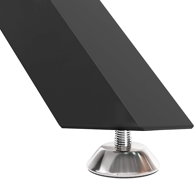 47" Tempered Glass Dining Table for 4, Modern Kitchen Table Rectangle Top, Geometric Metal Leg, for Apartment Dining Room Restaurant (All Black)