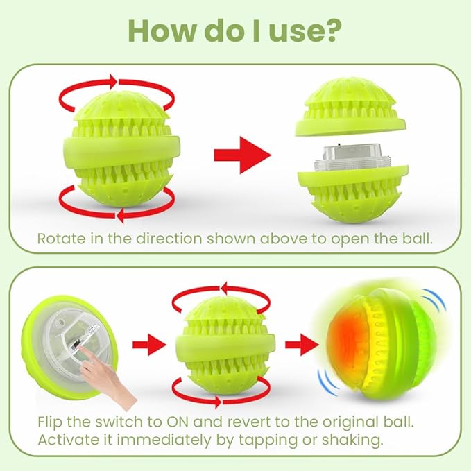 Rechargeable LED Dog Toy Ball with Color-Changing Lights, Type-C Charging, Waterproof & Durable, Pet-Safe Materials, for Dogs & Cats, Safe for Indoor and Night Play, 2.76in Diameter