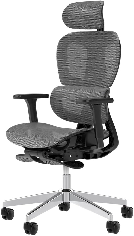PatioMage Ergonomic Office Chair, Big and Tall Desk Chair with Adjustable Lumbar Support & Seat Depth, High Back Computer Chair, Swivel Mesh Chairs with Wheels for Home Office, Darkgrey