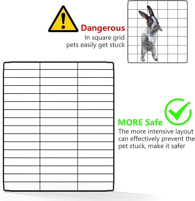 Small Animal Playpen, Guinea Pig Cages, Pet Playpen, Rabbit Cage,Small Animal Cage, Puppy Kitten Dog Playpen, Indoor Outdoor Portable Metal Wire Yard Fence,15 X 12 Inch, 16 Panels, Black.