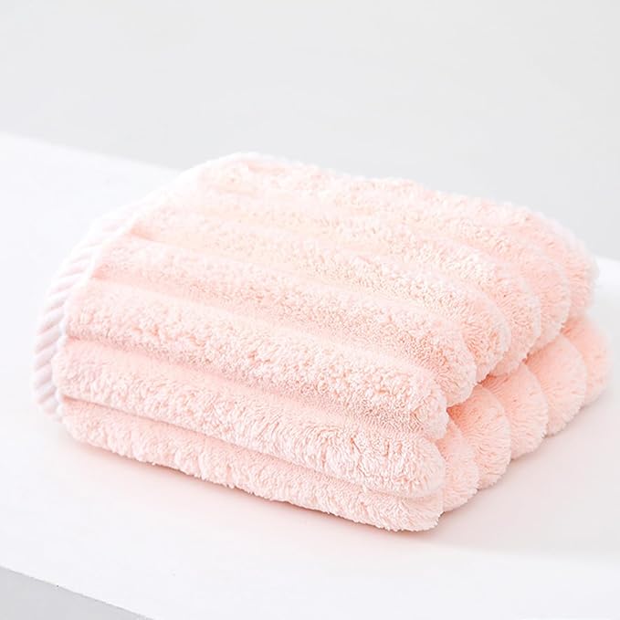 SOFTBATFY Soft Microfiber Hand Towels 4Pack, Super Absorbent Ribbed Towel Ideal for Hair Spa Sports and Travel (4 Color, Hand Towel Set)