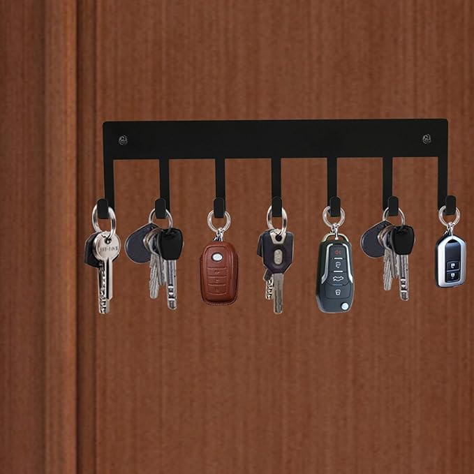 Myartte Key Holder Key Hooks Wall Decorative Zinc Alloy Key Organizer Rack with Screws and Sticker for Entryway, Kitchen, Bedroom, Organize Car Keys, House Keys, Small Accessories and Jewelry