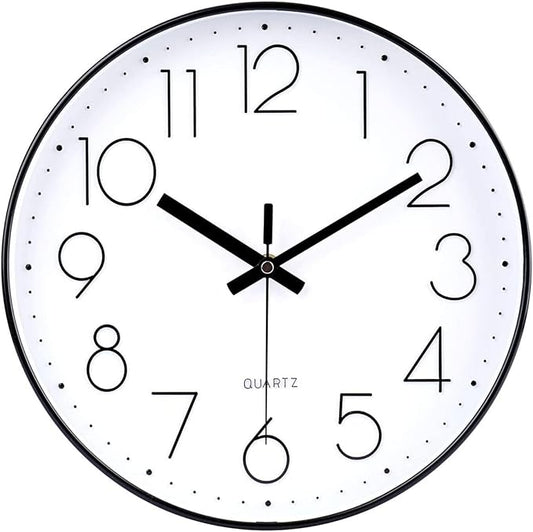 jomparis 16 Inch Large Wall Clock Modern Elegant Simple Style for Living Room Office (Black)
