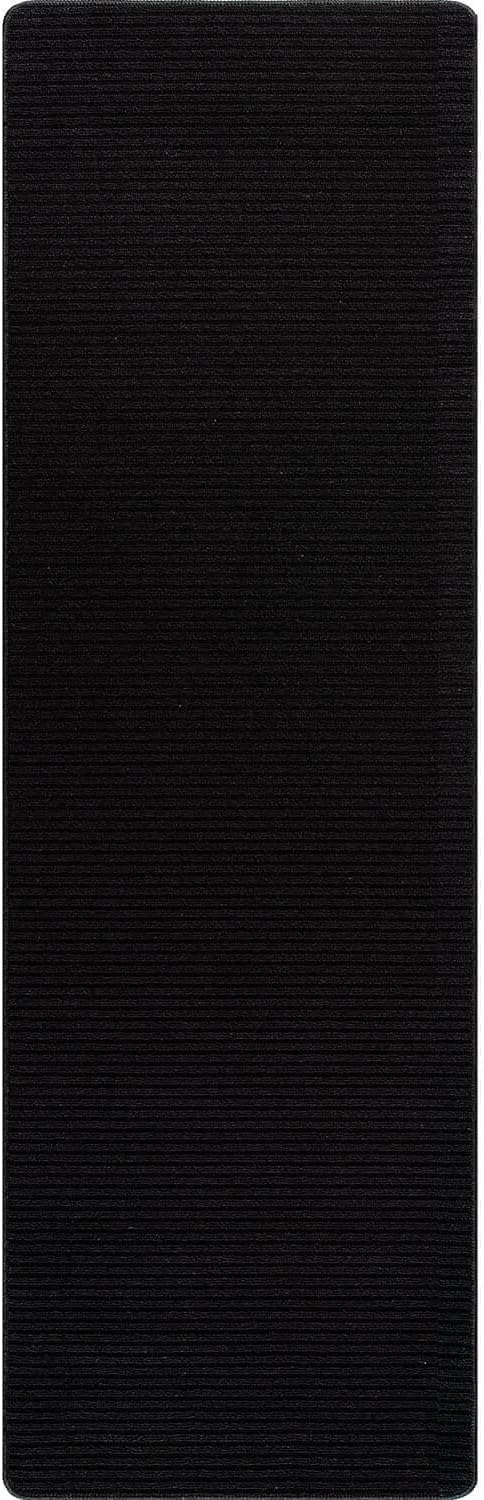 Non Slip Black Solid Rubber Back Thing Runner Rugs for Living Room 2x5 for Kitchen, Rug for Bedroom and Hallway, Stain Resistant Easy Cleaning Non Shedding Carpet Black 2 x 5