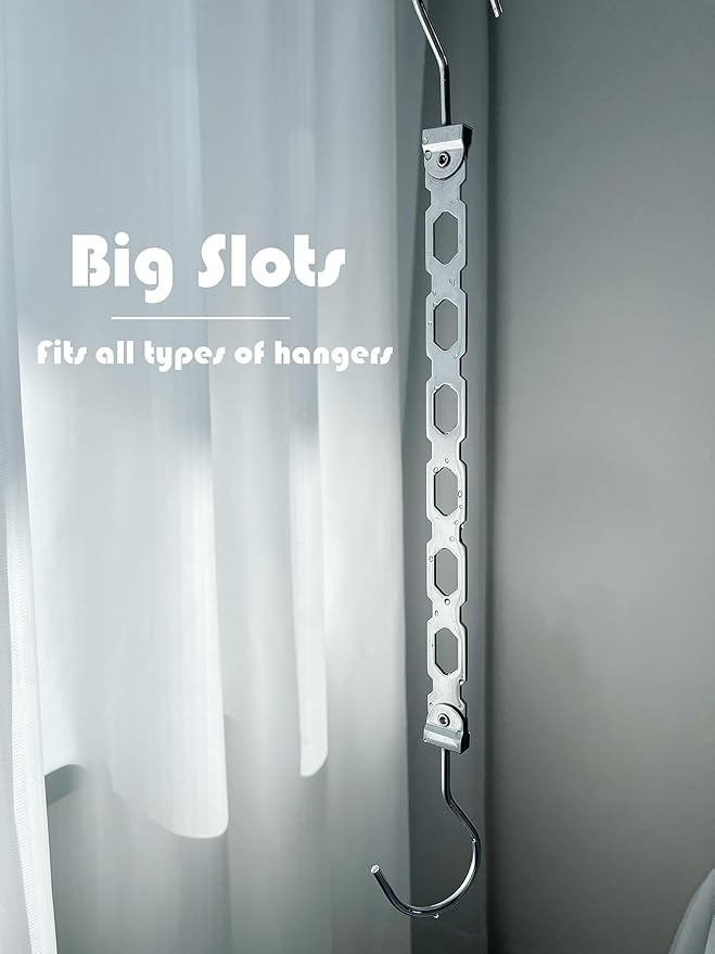 Hangers Space Saving, Metal Hanger Organizer, Closet Space Savers, Collapsible Magic Hangers for Heavy Clothes, Closet Organizers and Storage, College Dorm Room Essentials (Upgrade Chrome Metal)