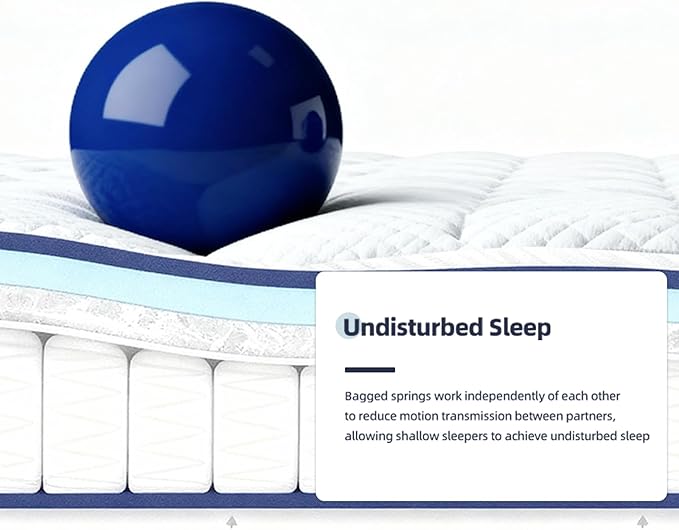 14 Inch Queen Mattress, Plush Hybrid Mattresses with Gel Memory Foam in a Box, Individual Pocket Springs for Pressure Relief & Motion Isolation, CertiPUR-US Certified,100-Night Trial