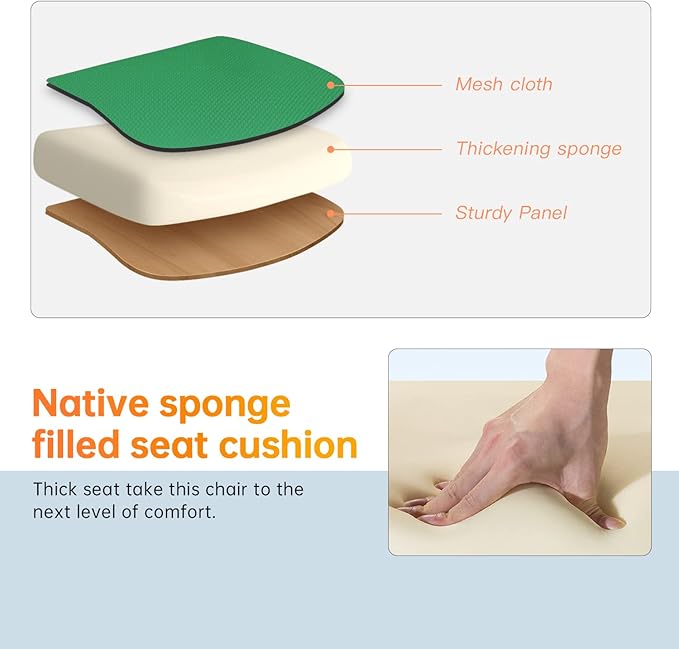 Home Office Chair Ergonomic Desk Chair Mesh Computer Chair with Lumbar Support Armrest Rolling Swivel Adjustable Mid Back Task Chair for Adults(Green)