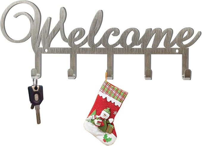 Myartte Key Holder Key Hooks Wall Decorative Zinc Alloy Key Organizer Rack with Screws and Sticker for Entryway, Kitchen, Bedroom, Organize Car Keys, House Keys, Small Accessories and Jewelry