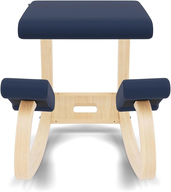 Varier Variable Natural/Blue Ergonomic Office Kneeling Chair – Active Sitting, Rocking Seat for Home, Study & Posture Support – 10 Year Quality Guarantee
