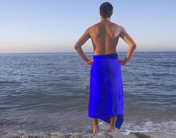 MYLSMPLE Luxury Microfiber Bath Towel Extra Large Bath Sheet Blue Beach Towel Fast Drying Hotel Bathroom Towel (36 Inch X 72 Inch, Dark Blue)