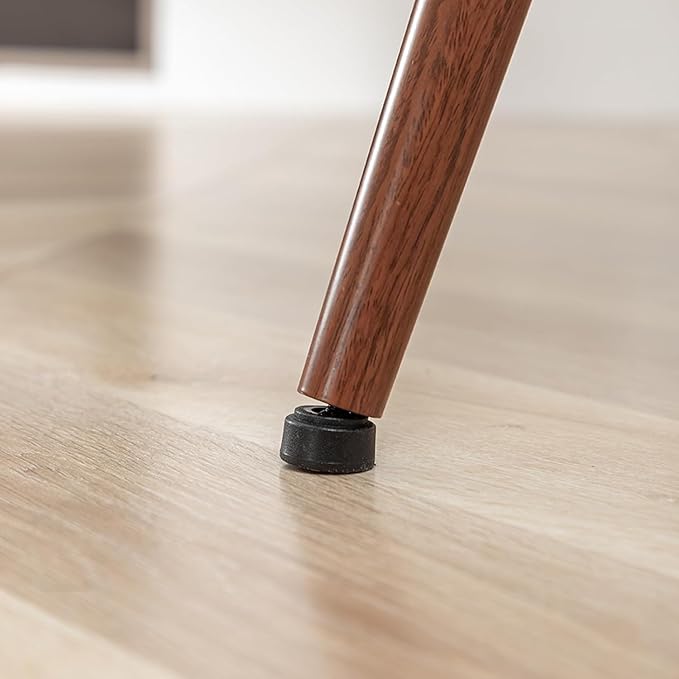 LUNLING Mid Century Modern Faux Leather Dining Room Chairs Set of 4,Upholstered Seat Metal Legs Chairs Blue Faux Leather Kitchen Chair Reception Room Chair,4PCS