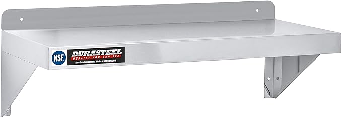 DuraSteel Stainless Steel Wall Shelf - 36" Wide x 12" Deep Commercial Grade - NSF Certified - Industrial Appliance Equipment (Restaurant, Bar, Home, Kitchen, Laundry, Garage and Utility Room)