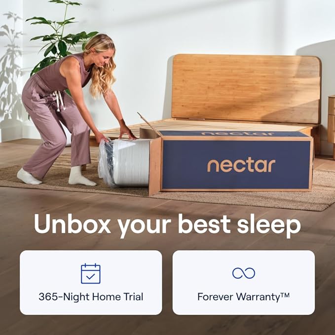 Nectar Premier Hybrid 13” King Mattress - Medium Firm - Memory Foam & Innerspring Coils - Cooling Upgrade - 2” Pressure Relief Layer - Mattress in a Box - 365-Night Trial & Forever Warranty