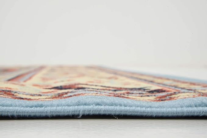 Unique Loom Reza Collection Traditional Persian Style Area Rug, 8 x 10 ft, Light Blue/Ivory