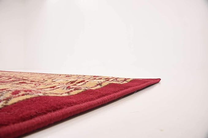 Unique Loom Reza Collection Traditional Persian Style Area Rug, Square 8' 0" x 8' 0", Burgundy/Ivory