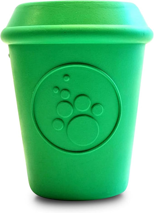 SodaPup Coffee Cup – Durable Dog Treat Dispenser & Chew Toy Made in USA from Non-Toxic, Pet Safe, Food Safe Natural Rubber Material for Mental Stimulation, Problem Chewing, Calming Nerves, & More