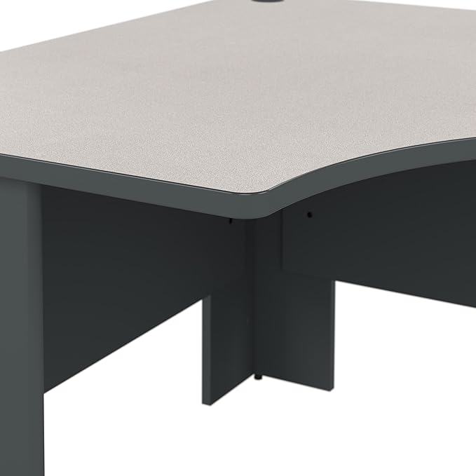 Bush Business Furniture Series A 48W Corner Desk in White Spectrum and Slate, Small Computer Table for Home or Professional Office
